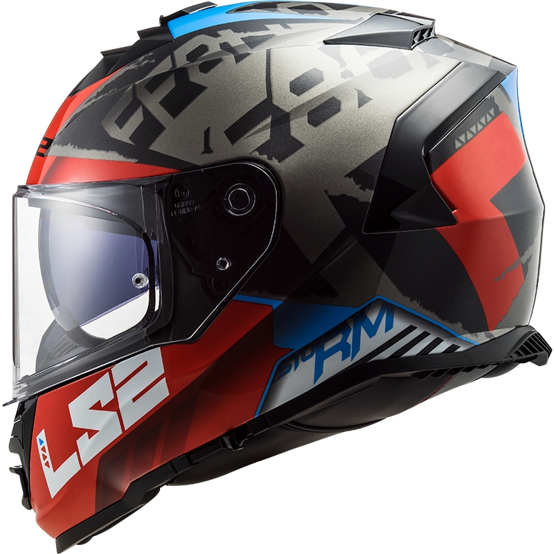 LS2 FF800 Storm Sprinter black-red-titanium integralny kask motocyklowy