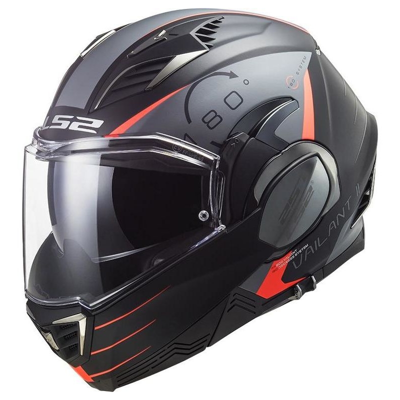 LS2 FF900 Valiant II Codex black-fluo red-titanium składany kask motocyklowy