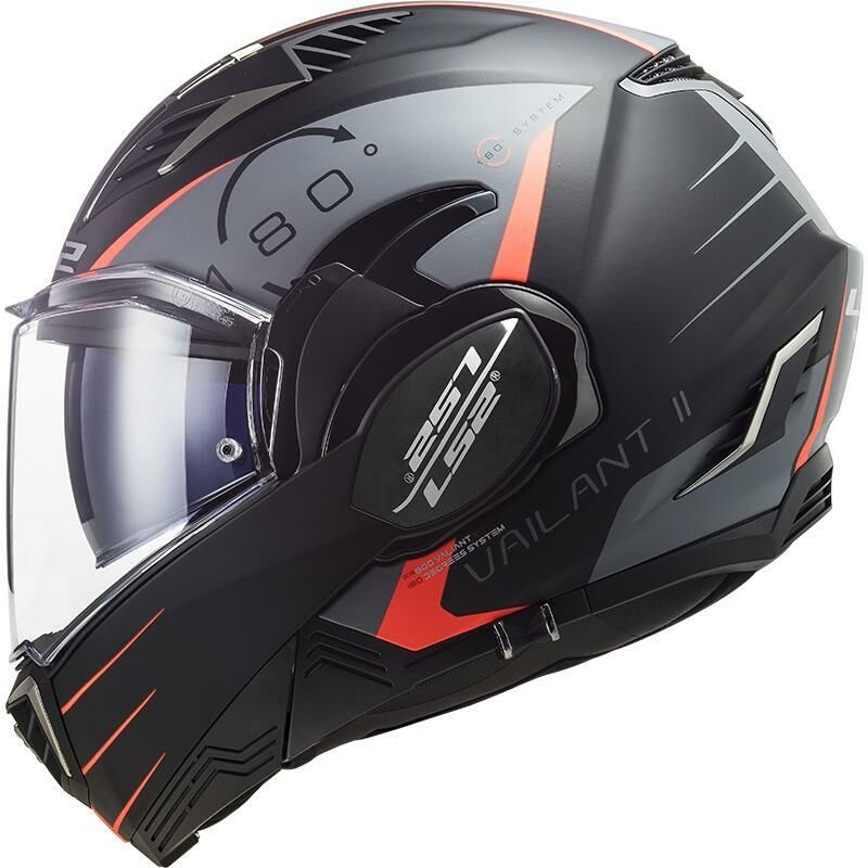 LS2 FF900 Valiant II Codex black-fluo red-titanium składany kask motocyklowy
