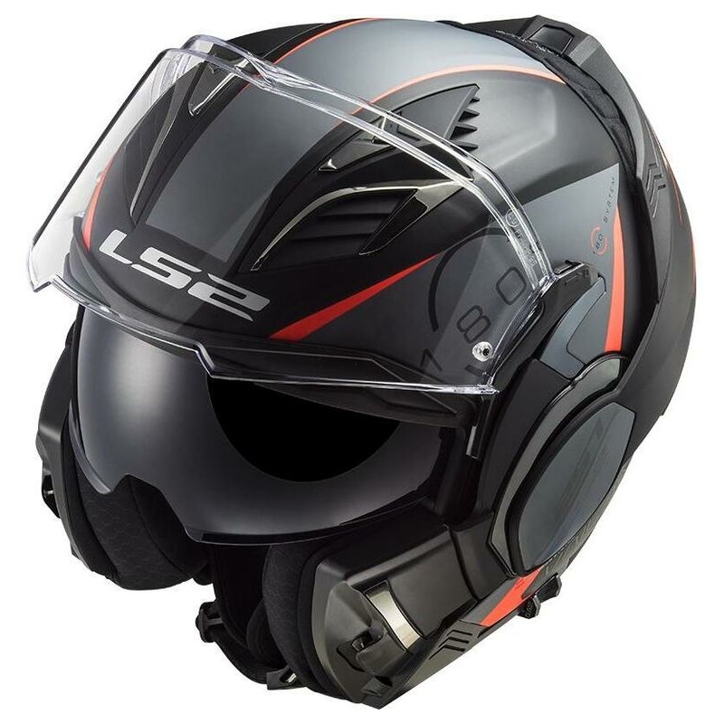 LS2 FF900 Valiant II Codex black-fluo red-titanium składany kask motocyklowy