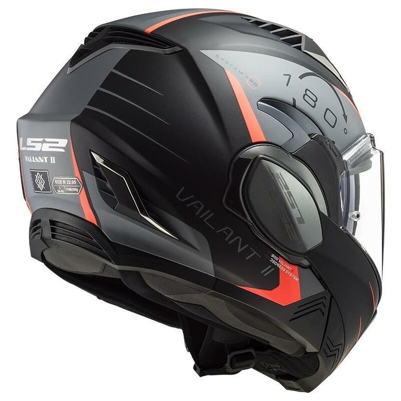LS2 FF900 Valiant II Codex black-fluo red-titanium składany kask motocyklowy