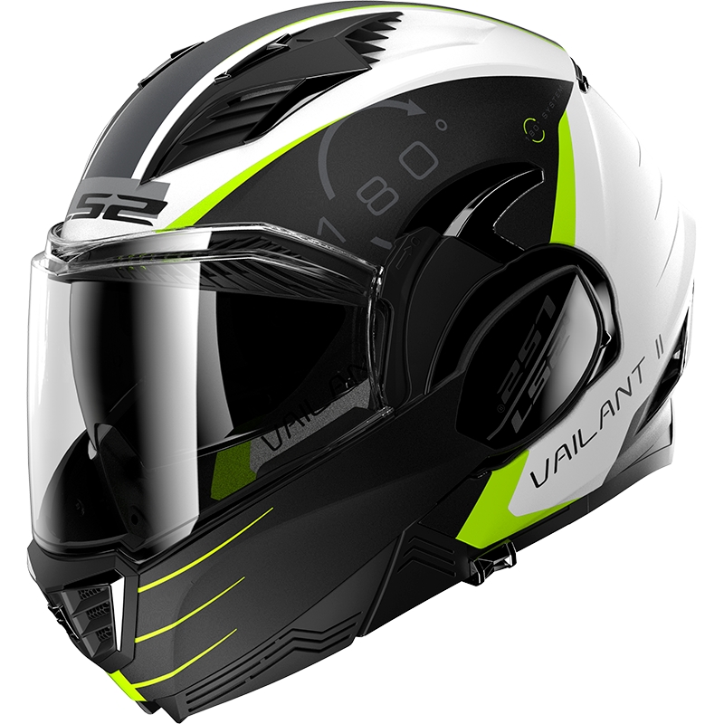 Kask motocyklowy składany LS2 FF900 Valiant II Codex black-fluo yellow-white