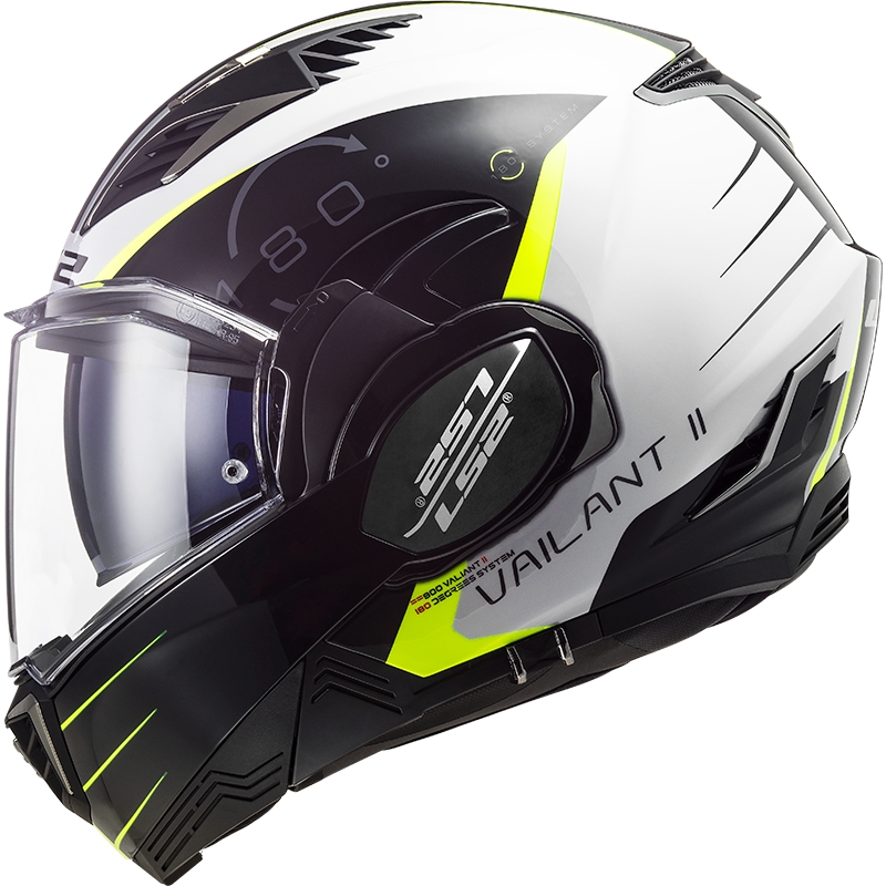 Kask motocyklowy składany LS2 FF900 Valiant II Codex black-fluo yellow-white