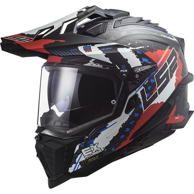 Kask Enduro LS2 MX701 Explorer C Extend black-blue-red