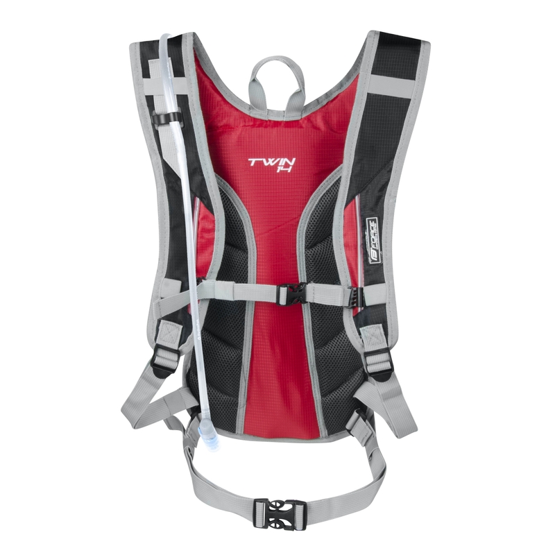 Cyklo batoh FORCE Twin Plus 14 l černo-červený s hydrovakem výprodej