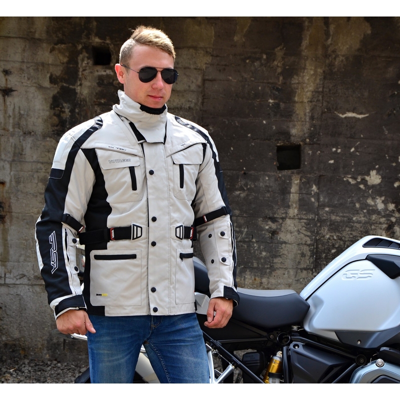 Kurtka motocyklowa RSA Voyager szaro-czarna wyprzedaż
