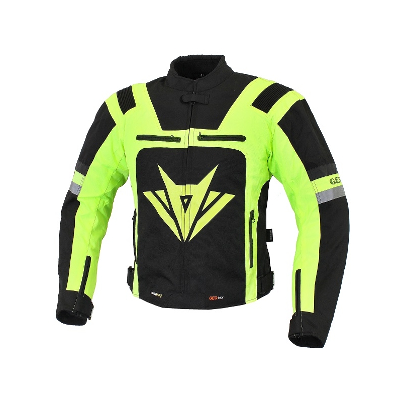 Kurtka motocyklowa Gear czarno-fluo żółta wyprzedaż