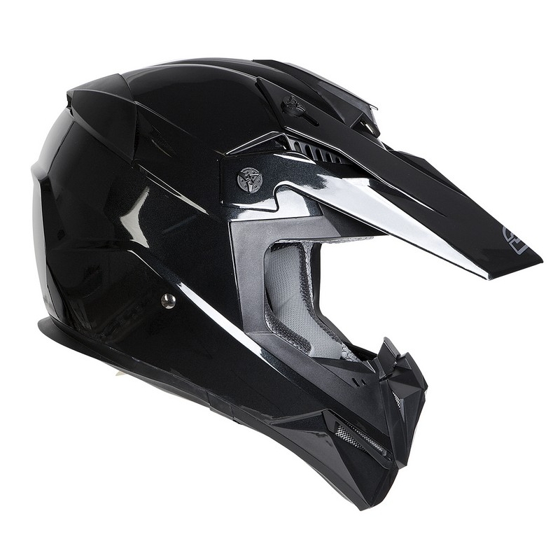 Motokrosowy kask motocyklowy Ozone FMX czarny połysk wyprzedaż