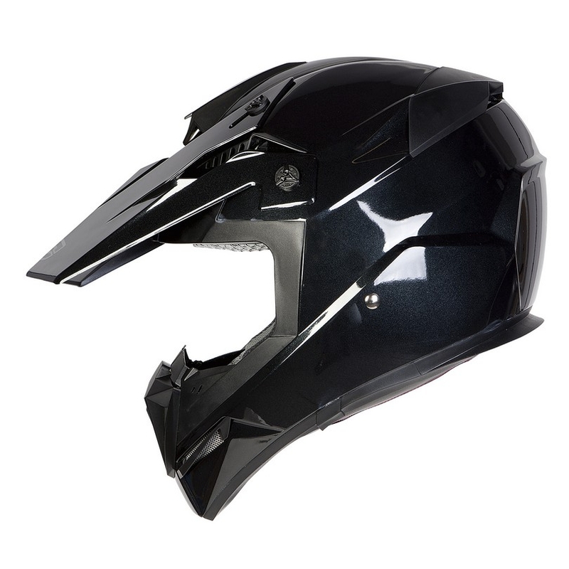 Motokrosowy kask motocyklowy Ozone FMX czarny połysk wyprzedaż