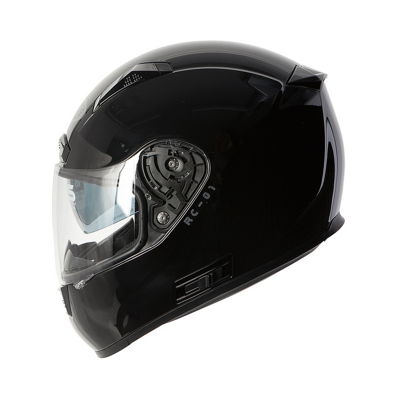 Kask motocyklowy Ozone RC-01 czarny połysk wyprzedaż