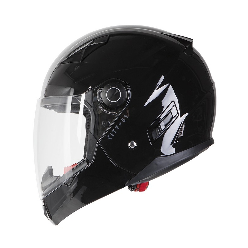 Kask Ozone City-01 ze zdejmowaną brodą czarny połysk wyprzedaż