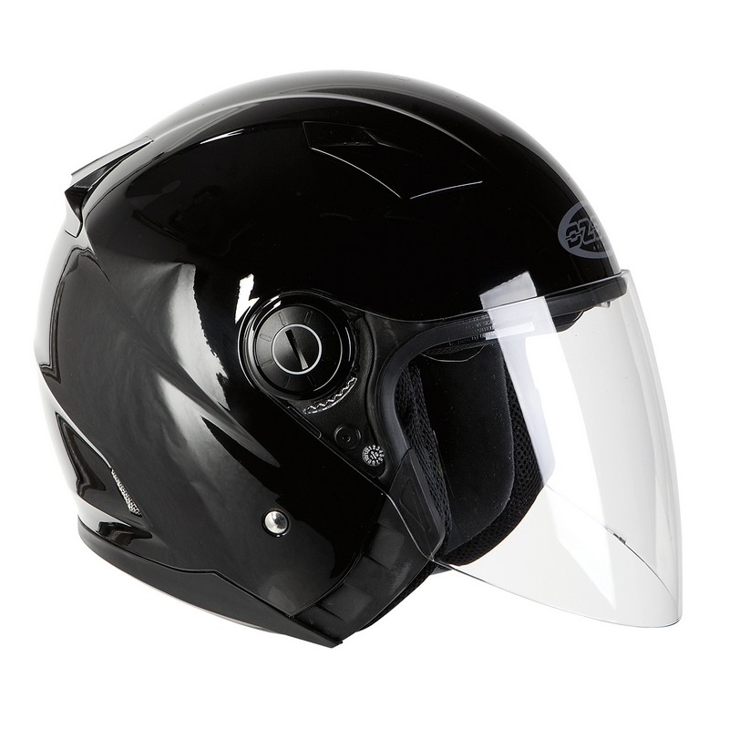 Kask Ozone City-01 ze zdejmowaną brodą czarny połysk wyprzedaż
