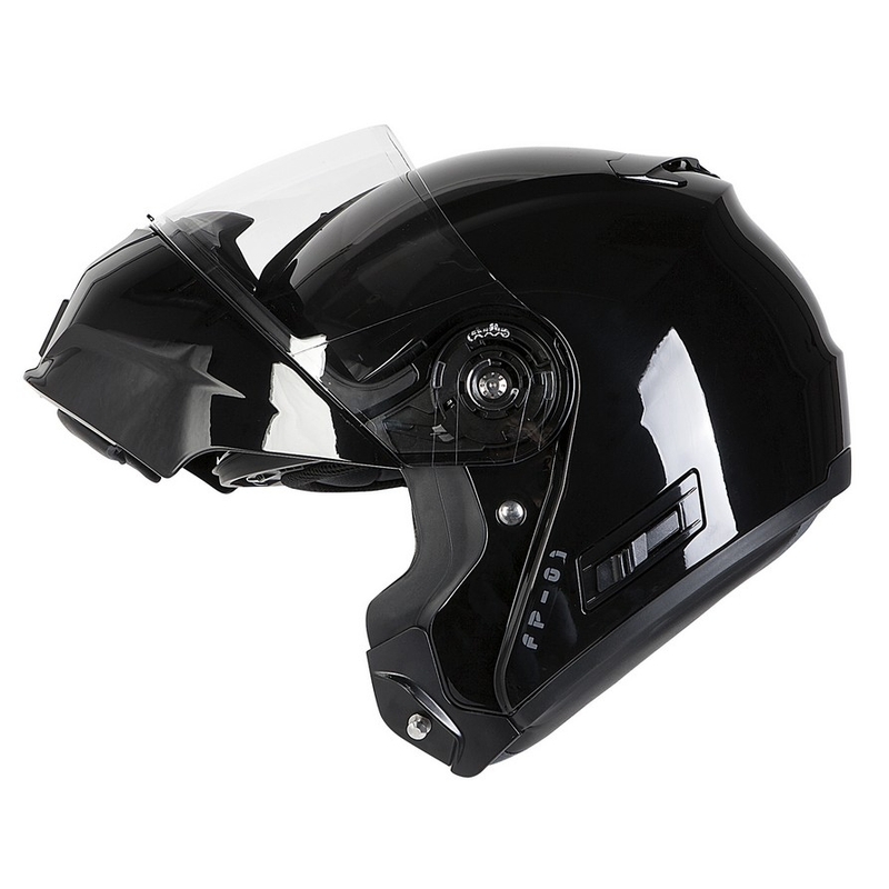 Kask moto szczękowy Ozone FP-01 czarny połysk wyprzedaż
