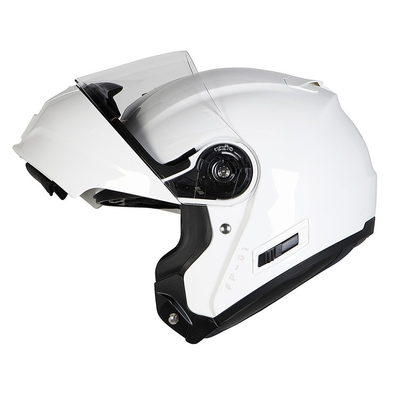 Kask moto szczękowy Ozone FP-01 biały wyprzedaż