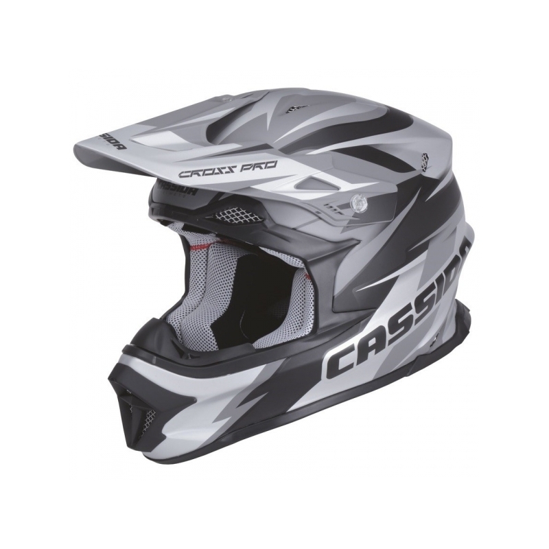 Motocrossowy kask Cassida Cross Pro - czarny matowy-szary wyprzedaż