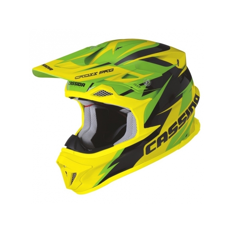 Motocrossowy kask Cassida Cross Pro – zielono-żółto-czarny