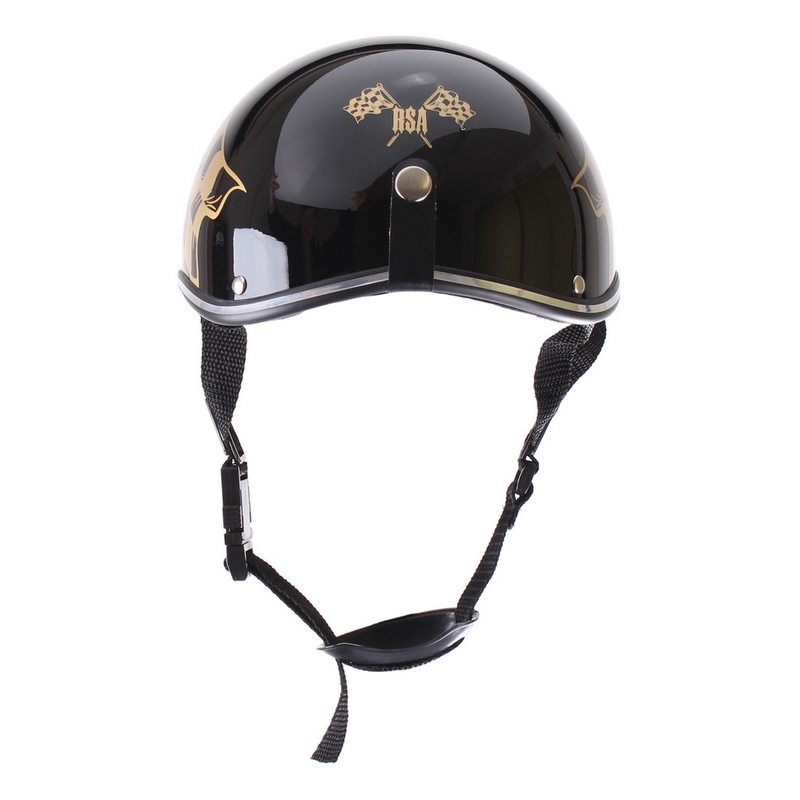 Kask motocyklowy braincap RSA Flag czarny połysk