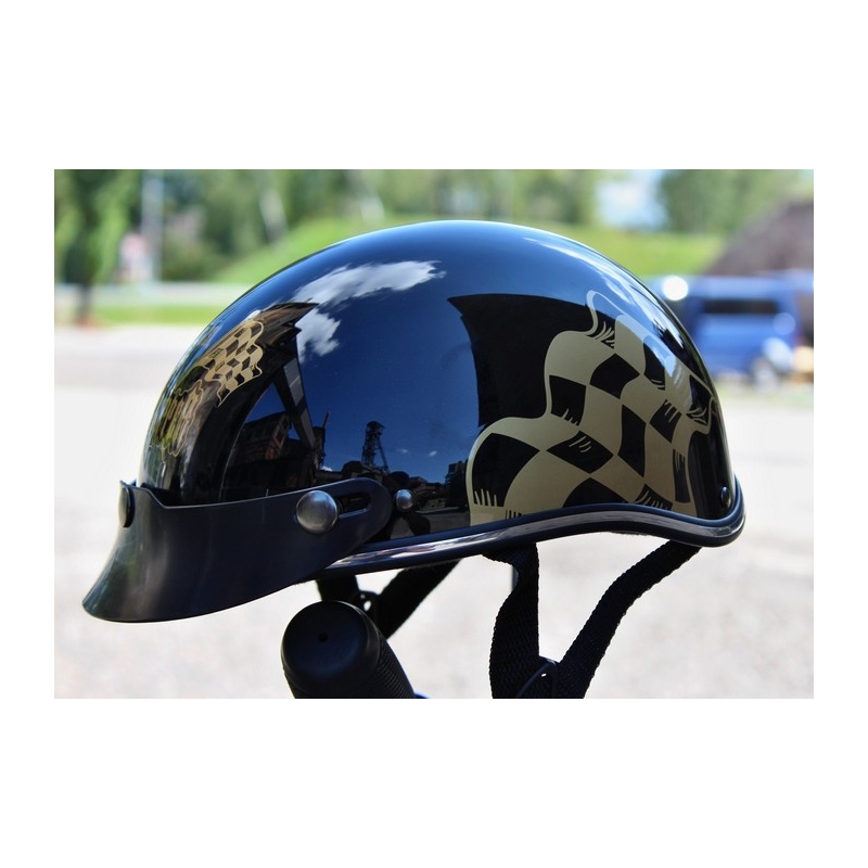 Kask motocyklowy braincap RSA Flag czarny połysk