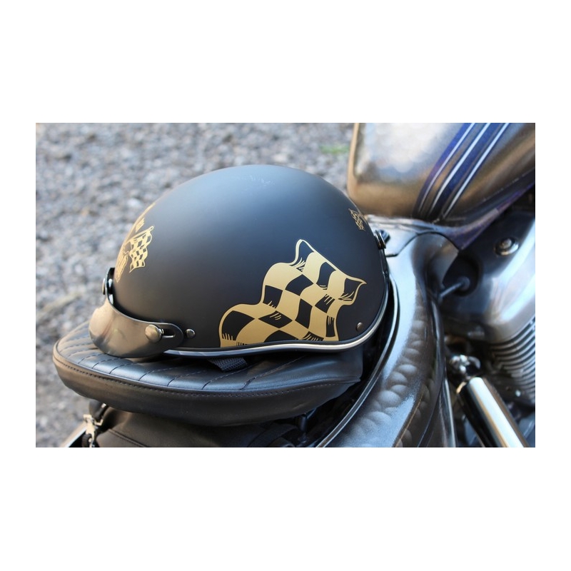 Kask motocyklowy braincap RSA Flag czarny matowy