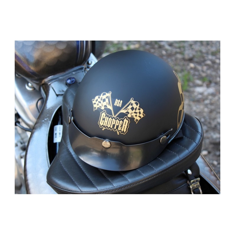 Kask motocyklowy braincap RSA Flag czarny matowy