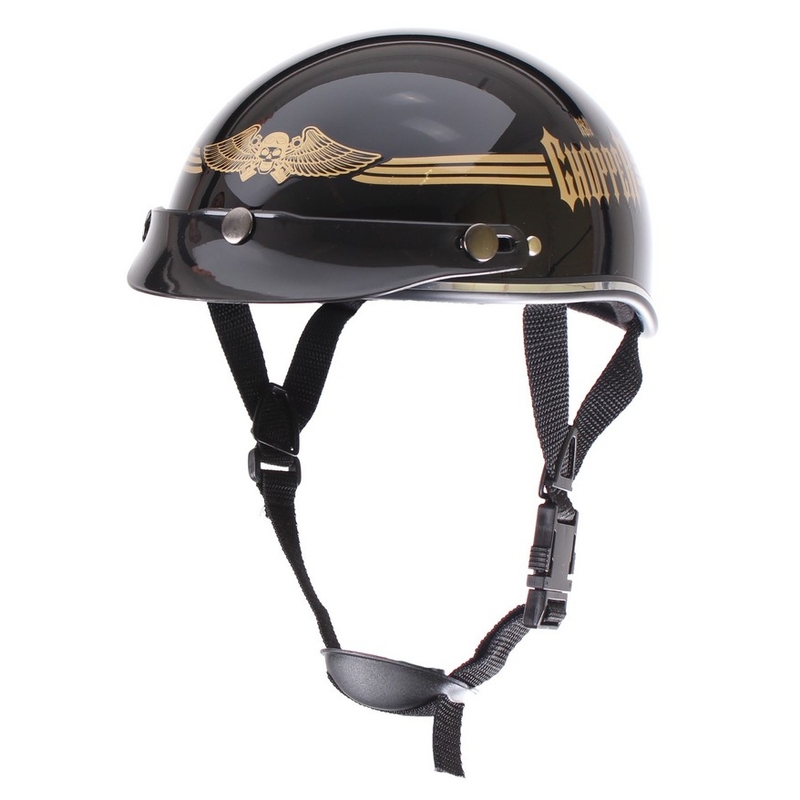 Kask motocyklowy braincap RSA Skull czarny połysk