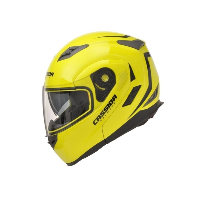 Kask moto szczękowy Cassida Compress – żółty wyprzedaż