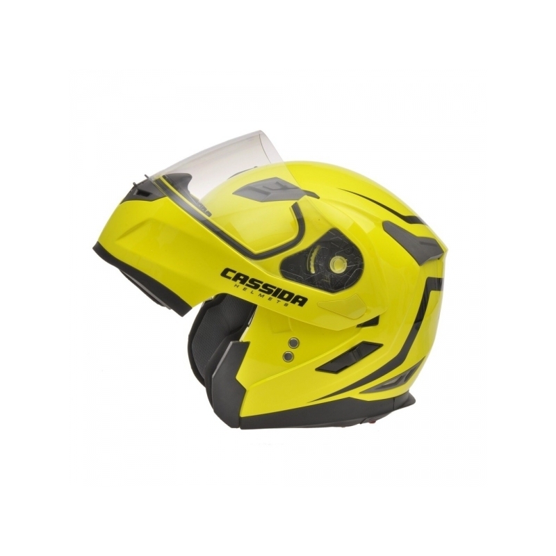 Kask moto szczękowy Cassida Compress – żółty wyprzedaż