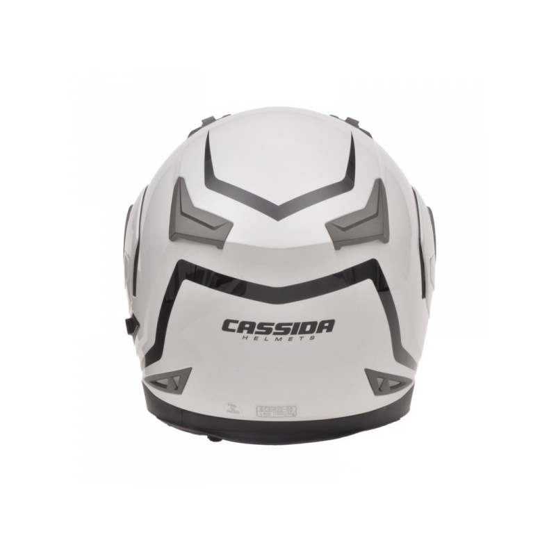 Kask moto szczękowy Cassida Compress - biały połysk