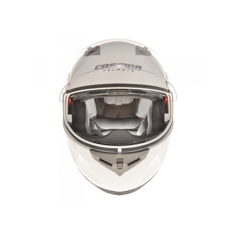 Kask moto szczękowy Cassida Compress - biały połysk