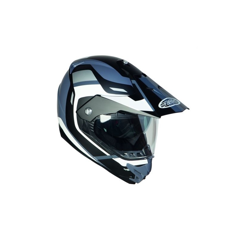 Kask Enduro z blendą przeciwsłoneczną Ozone MXT-01 czarno-szara wyprzedaż