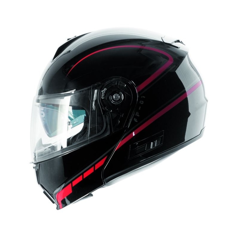 Szczękowy kask motocyklowy Ozone FP-01 – czarno/czerwony wyprzedaż