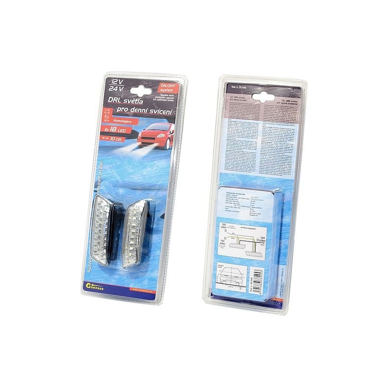 Światła dzienne RL hom. 18LED 10cm on/off 12/24V