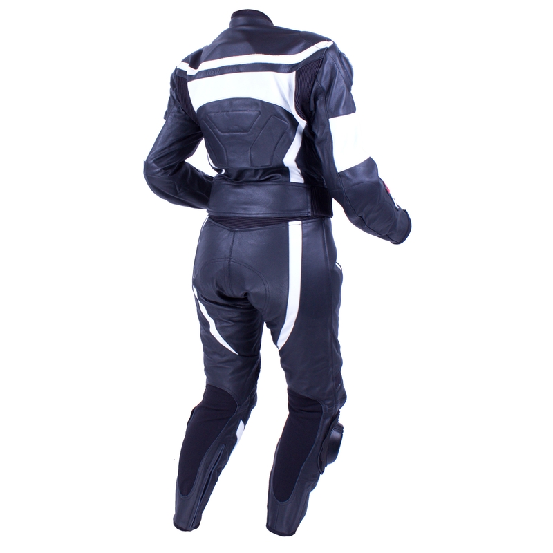 Damski skórzany kombinezon motocyklowy Tschul 726 Sofia czarno-biały wyprzedaż