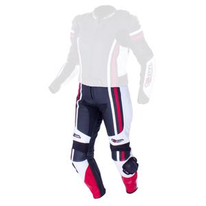 Damskie skórzane spodnie motocyklowe Tschul 556 czarno-biało-czerwone wyprzedaż
