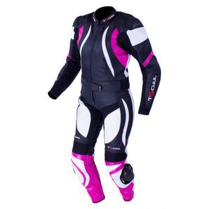 Damski kombinezon motocyklowy Tschul 546 czarno-biało-różowy wyprzedaż