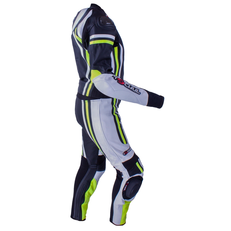 Damski kombinezon motocyklowy Tschul 556 czarno-biało-fluo żółty wyprzedaż