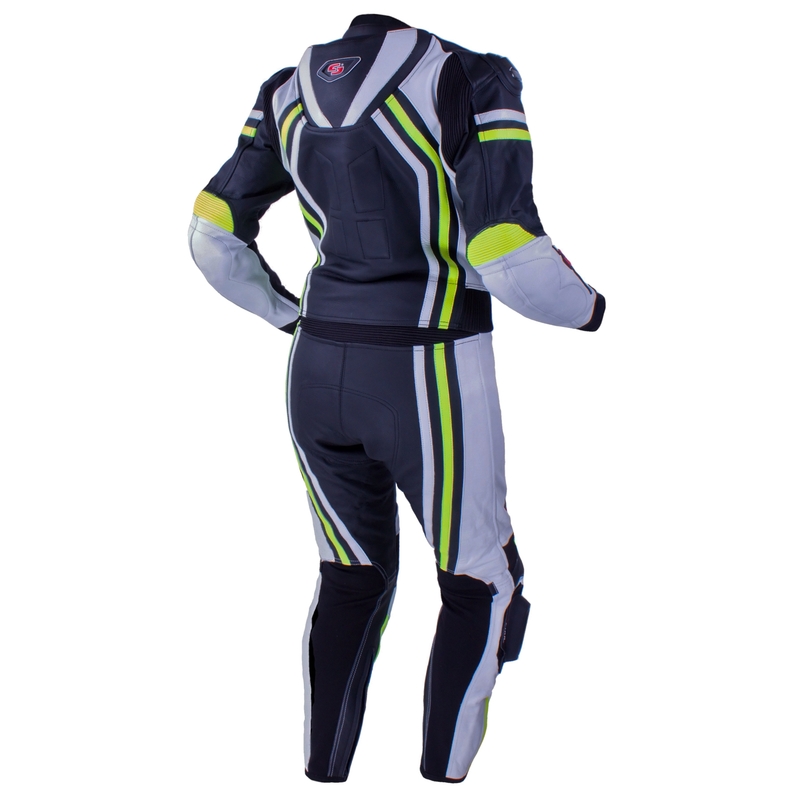 Damski kombinezon motocyklowy Tschul 556 czarno-biało-fluo żółty wyprzedaż