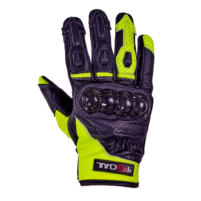 Rękawice motocyklowe Tschul 316 czarno-fluo żółte wyprzedaż