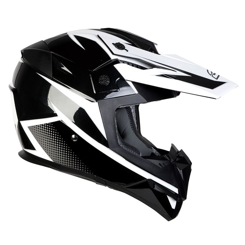 Krosowy kask motocyklowy Ozone FMX czarno-biały wyprzedaż