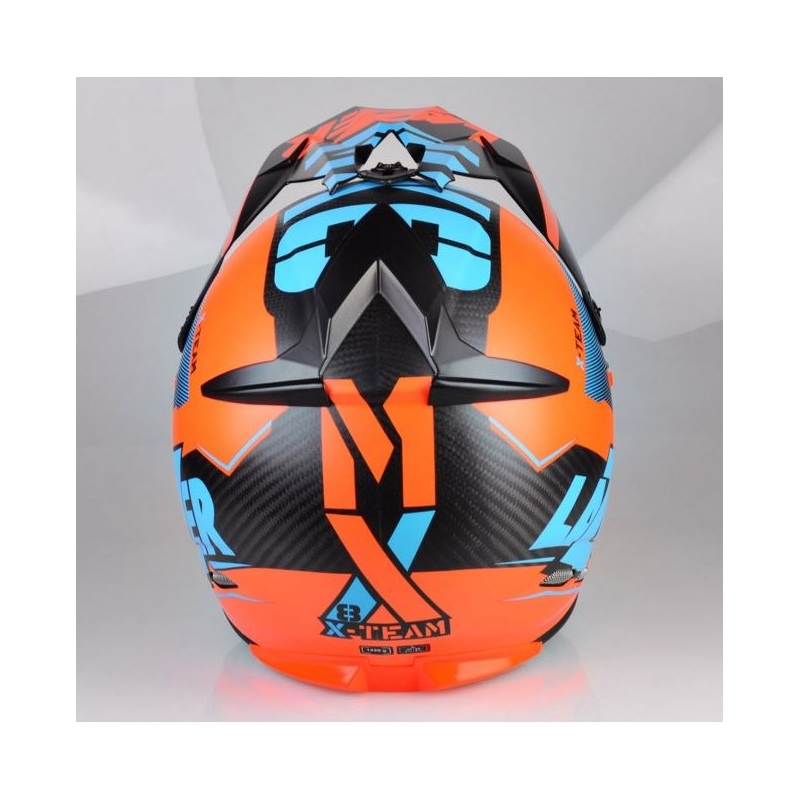 Krosowy kask Lazer MX8 X-Team Carbon niebiesko-pomarańczowy wyprzedaż
