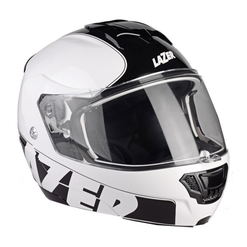 Szczękowy kask motocyklowy Lazer Lugano Raccoun biało-czarny