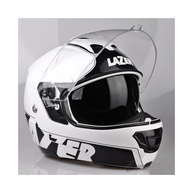 Szczękowy kask motocyklowy Lazer Lugano Raccoun biało-czarny