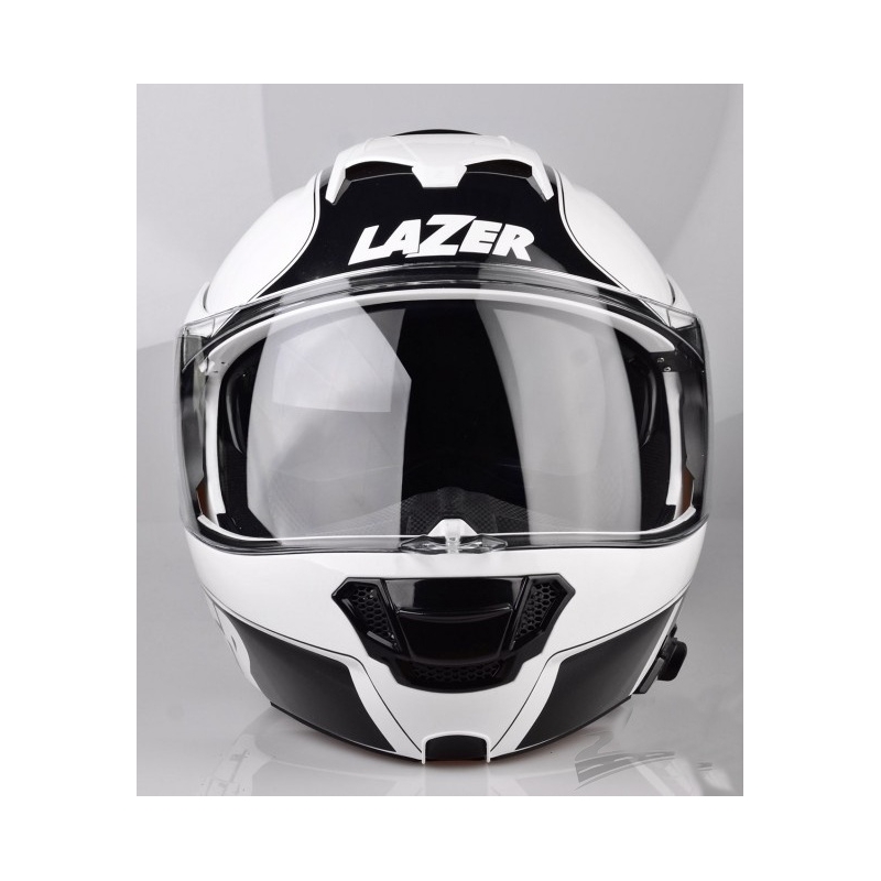 Szczękowy kask motocyklowy Lazer Lugano Raccoun biało-czarny