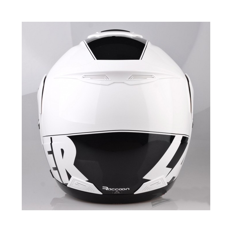 Szczękowy kask motocyklowy Lazer Lugano Raccoun biało-czarny