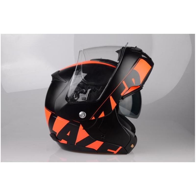 Szczękowy kask motocyklowy Lazer Lugano Raccoun pomarańczowy