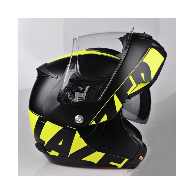 Szczękowy kask motocyklowy Lazer Lugano Raccoun żółty