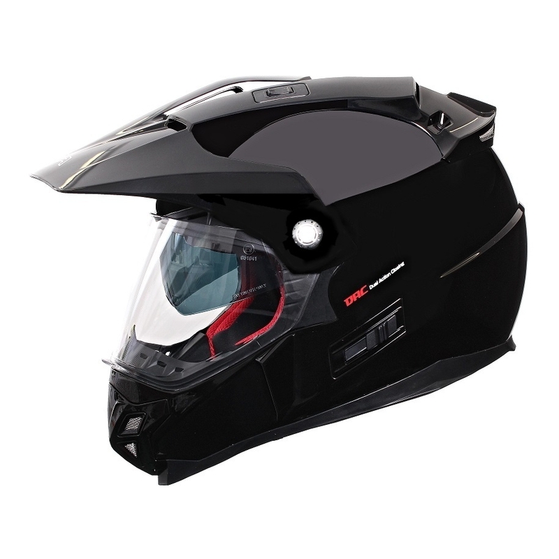 Kask Enduro z blendą przeciwsłoneczną RSA MX-01 czarny połysk wyprzedaż