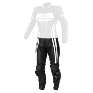 Damskie skórzane spodnie motocyklowe RSA Virus czarno-białe wyprzedaż