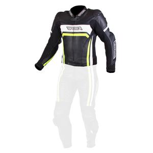 Skórzana kurtka motocyklowa RSA Virus czarno-biało-fluo żółta wyprzedaż