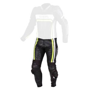 Skórzane spodnie motocyklowe RSA Virus czarno-biało-fluo żółte wyprzedaż